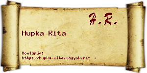 Hupka Rita névjegykártya