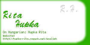 rita hupka business card